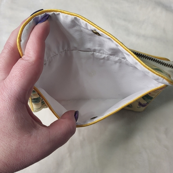 Vintage Galante Studios Yellow Floral Makeup Bag/Clutch. - Picture 7 of 13